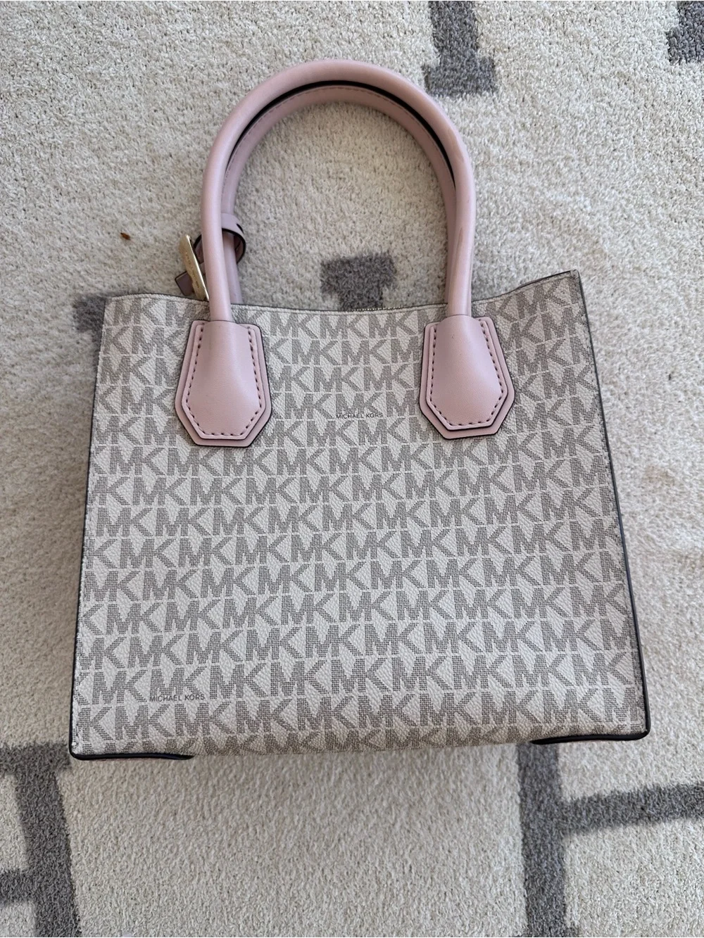 Michael Kors Pink Trim Signature Logo Satchel